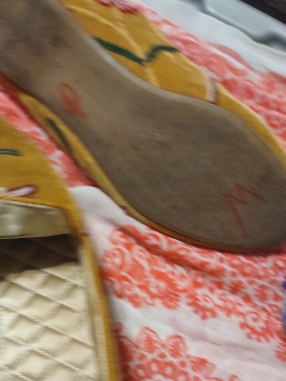 Birdies shoes Unbranded Women’s Mustard Velvet Embroidered Loafers Size 9 - Picture 6 of 10